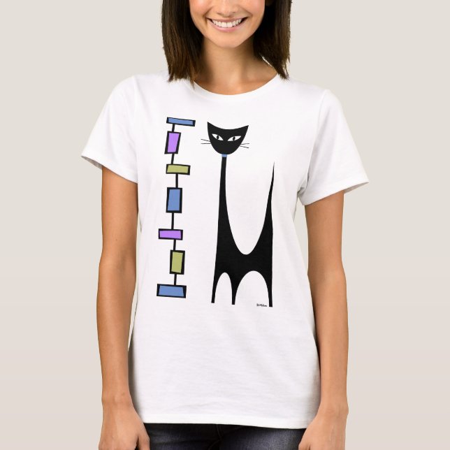 Atomic Cat with Mod Rectangles 2 T-Shirt (Vorderseite)