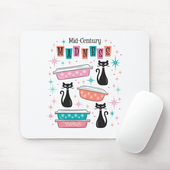 Atomic Cats Mitte des Jahrhunderts Sternexplosion  Mousepad (Mit Mouse)
