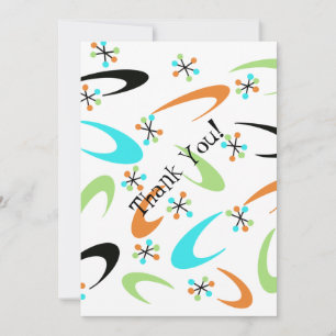 Atomic-Dankeschön-Karte Mitte des Jahrhunderts Dankeskarte