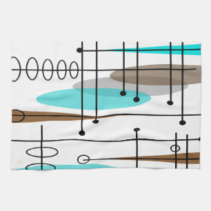 Atomic Era Mid-Century Modern Abstract Geschirrtuch