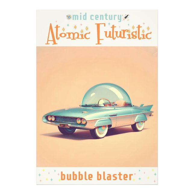 Atomic Futuristic Bubble Blaster Car Fotodruck (Vorne)