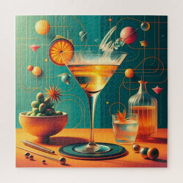 Atomic Futuristic Cosmic Storm Martini Puzzle (Vertikal)