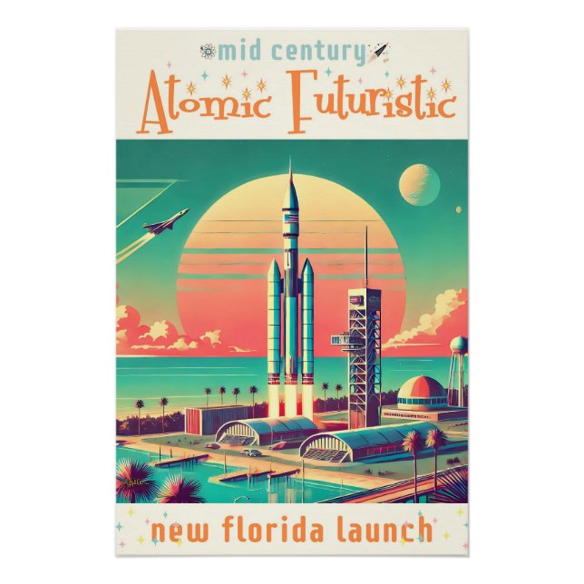 Atomic Futuristic New Florida Launch Site Poster (Vorderseite)