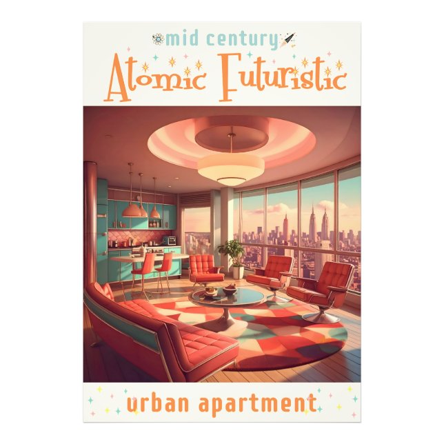 Atomic Futuristic Urban Apartment Fotodruck (Vorne)