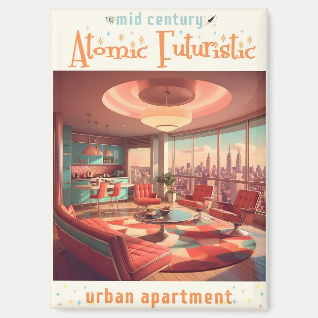 Atomic Futuristic Urban Apartment Magnet (Vorderseite)
