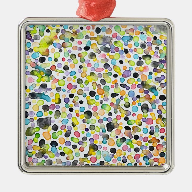 Atomic Gumdrops Gerahmte Ornament Aus Metall (Vorne)