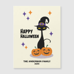 Atomic Halloween Cat Mitte des Jahrhunderts Magnetkarte