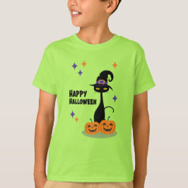 Atomic Halloween Cat Mitte des Jahrhunderts T-Shirt
