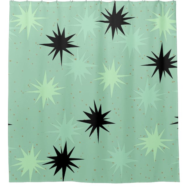 Atomic Jade and Mint Sternexplosion Duschvorhang (Vorderseite)