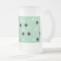 Atomic Jade und Mint Starbursts Frosted Glass Tass