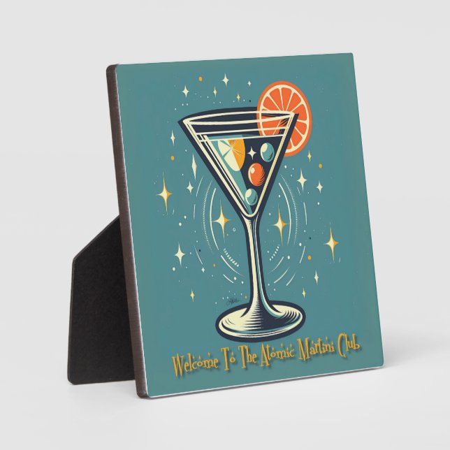 Atomic Martini Club Retro Futuristic Cocktail Fotoplatte (Vorderseite)