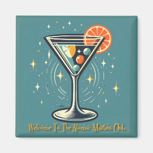 Atomic Martini Club Retro Futuristischer Cocktail Magnet