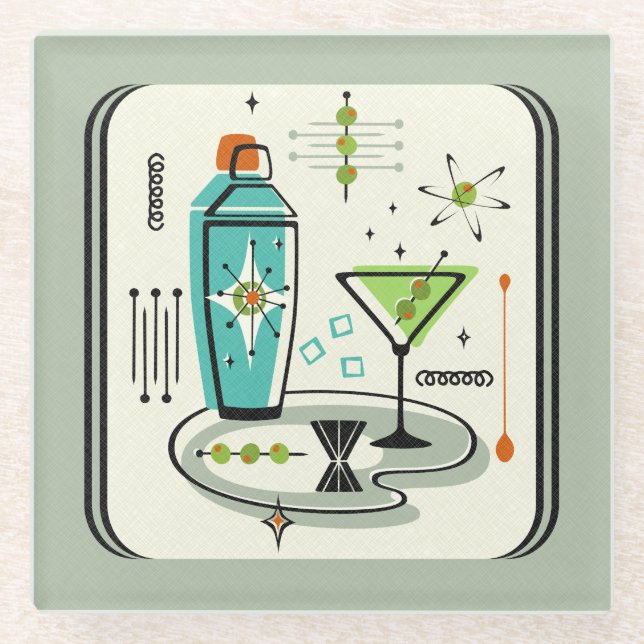 Atomic Martini ©studioxtine Glasuntersetzer (Vorderseite)