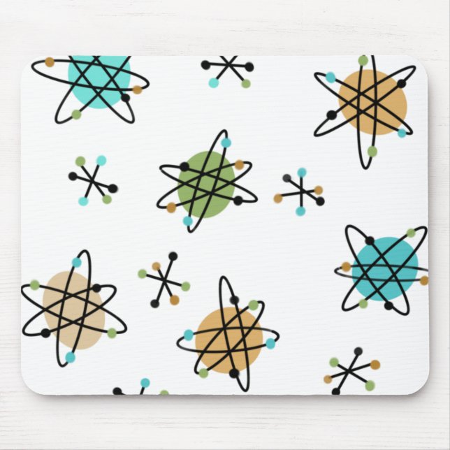 Atomic Mouse Pad Mitte des Jahrhunderts Mousepad (Vorne)