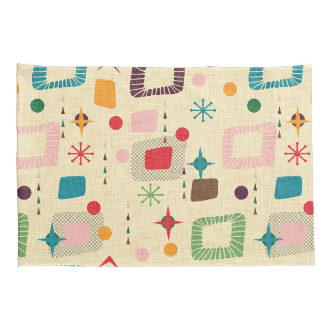 Atomic-Muster der 50er Jahre Kissenbezug (Rückseite-Rechts)