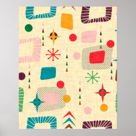 Atomic-Muster der 50er Jahre Poster