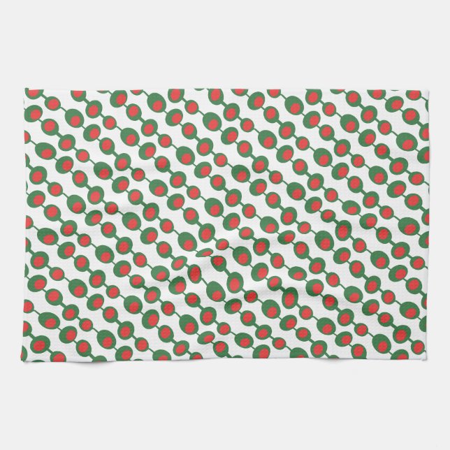 Atomic Olives Mid Century Muster Geschirrtuch (Horizontal)