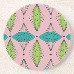 Atomic Pink Ogee & Starburst Sandstein-Unterlage Sandstein Untersetzer