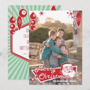 Atomic Retro Custom Flat Christmas Foto Card Feiertagskarte