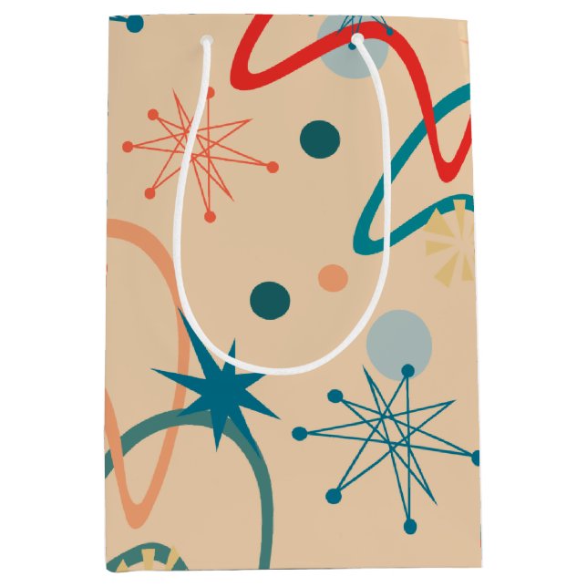 Atomic Retro der 50er Jahre Mittlere Geschenktüte (Vorderseite)