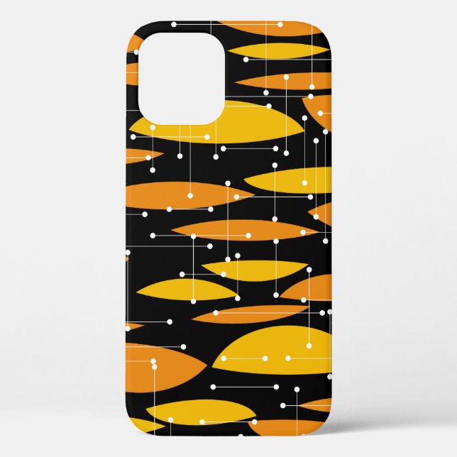 Atomic, schwarz-orange geometrisches Muster. Case-Mate iPhone Hülle (Rückseite)