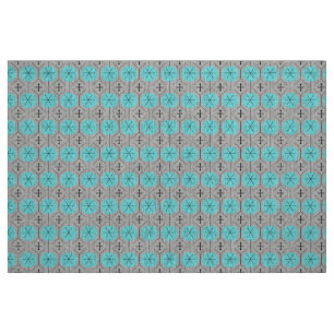 Atomic Turquoise Dots Fabric Stoff