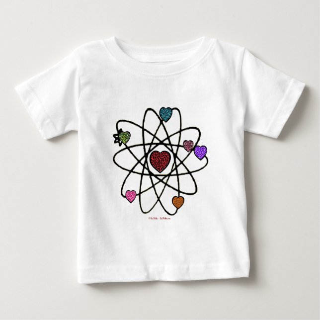 Atomic Valentine Leopard Print Hearts Baby T-shirt (Vorderseite)