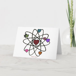 Atomic Valentine Leopard Print Hearts Feiertagskarte