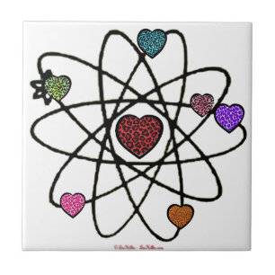 Atomic Valentine Leopard Print Hearts Fliese
