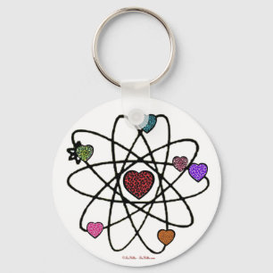 Atomic Valentine Leopard Print Hearts Schlüsselanhänger