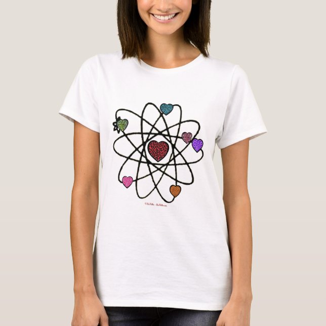 Atomic Valentine Leopard Print Hearts T-Shirt (Vorderseite)