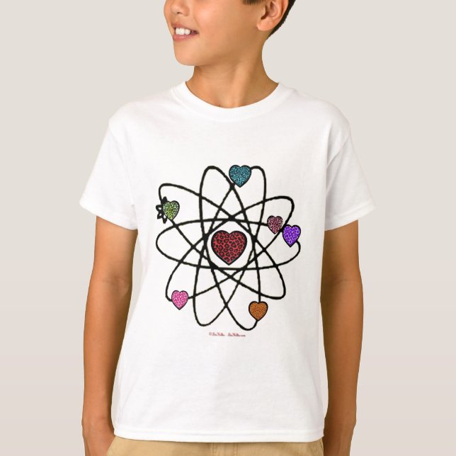 Atomic Valentine Leopard Print Hearts T-Shirt (Vorderseite)