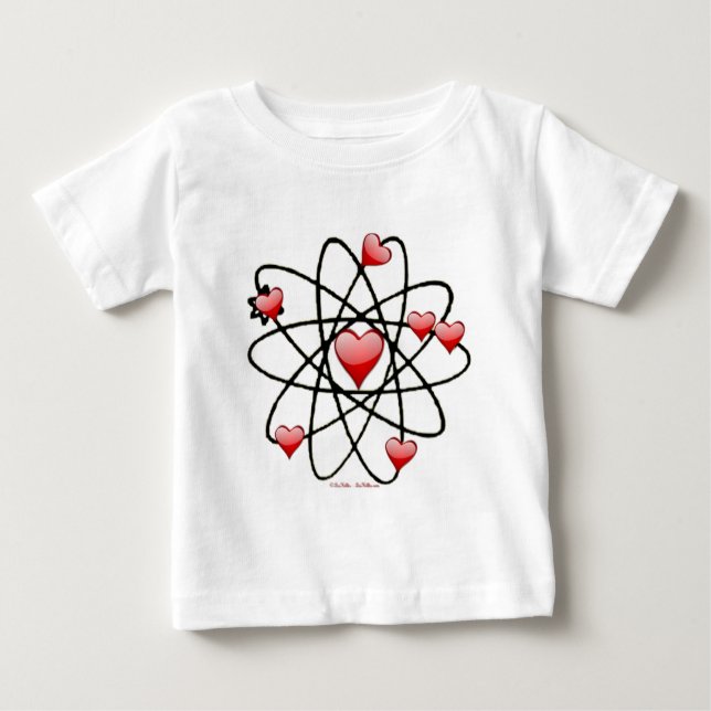 Atomic Valentine Red Hearts Baby T-shirt (Vorderseite)