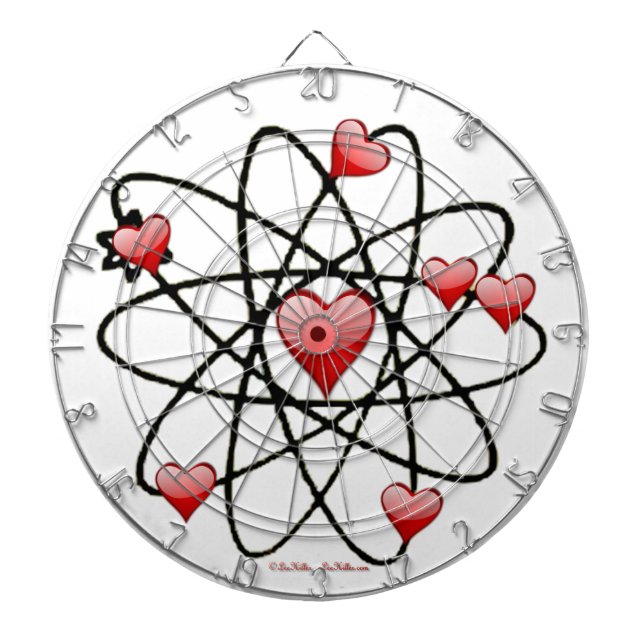 Atomic Valentine Red Hearts Dartscheibe (vorne)