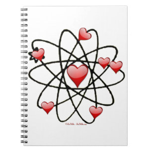 Atomic Valentine Red Hearts Notizblock