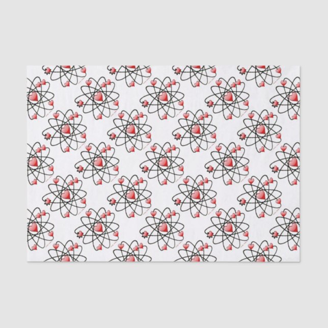 Atomic Valentine Red Hearts Seidenpapier (Vorderseite)