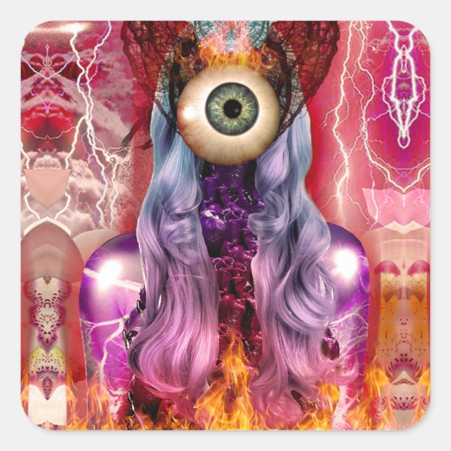 atomisch quadratischer aufkleber (Vorderseite)