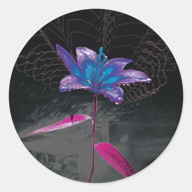Atomische Blume Runder Aufkleber (Vorderseite)