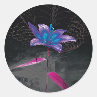 Atomische Blume Runder Aufkleber