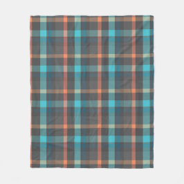 Atomische Mandarine Kariert Fleecedecke