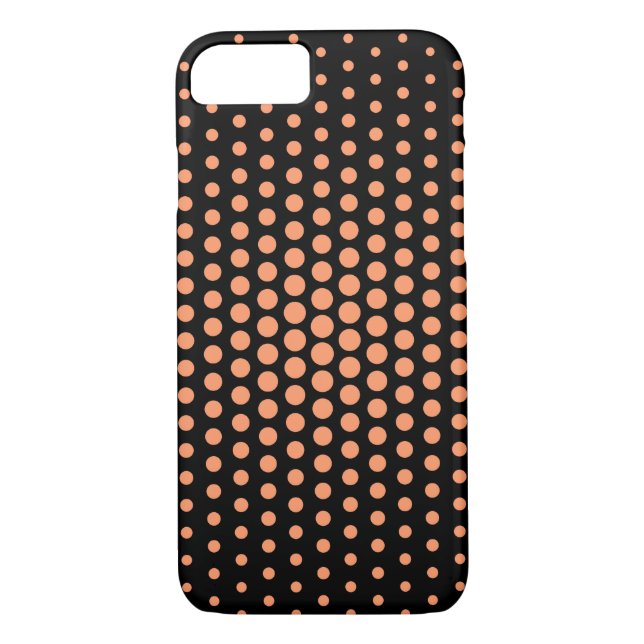 Atomische Mandarine Techno Dots Modern Black Case-Mate iPhone Hülle (Rückseite)