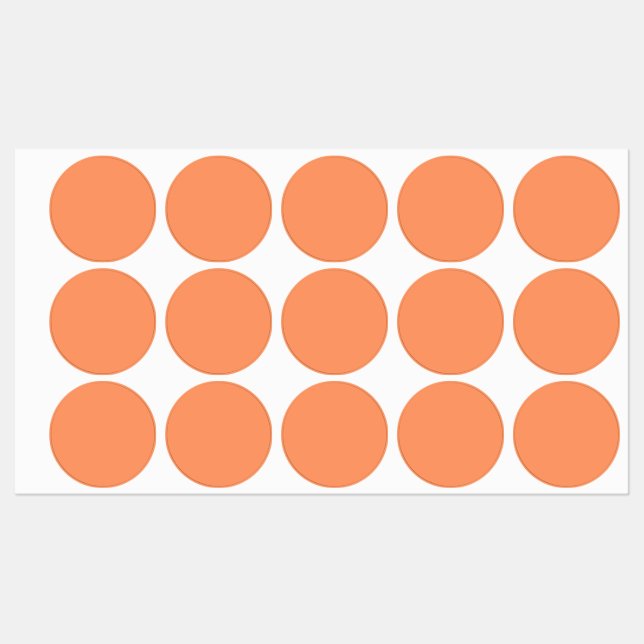Atomische Mandarine (Vollfarbe) Etiketten (Blatt)