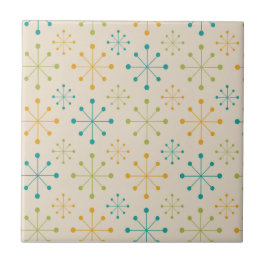 Atomische Sternexplosion Orange Aquamarin Green Mi Fliese