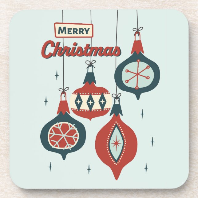 Atomische Weihnachtszeit Mitte des Jahrhunderts Getränkeuntersetzer (Vorderseite)