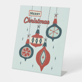 Atomische Weihnachtszeit Mitte des Jahrhunderts Sockelschild