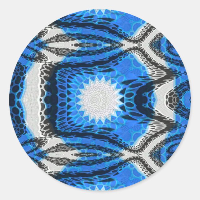Atomisches Blau Runder Aufkleber (Vorderseite)