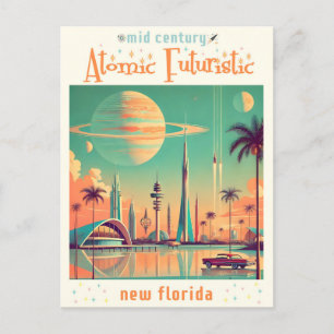 Atomistisch Futuristisches Neues Florida Postkarte
