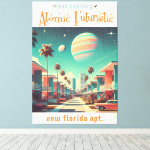Atomistische futuristische neue Florida-Wohnungen Leinwanddruck