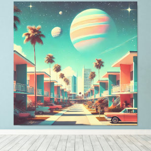 Atomistische futuristische New-Florida-Wohnungen Leinwanddruck