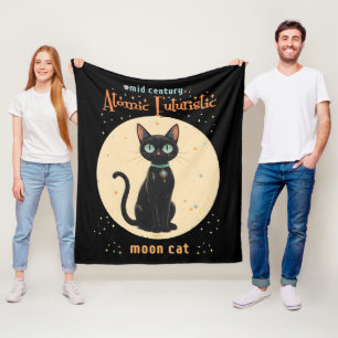 Atomistische futuristische schwarze Katzenmond mit Fleecedecke
